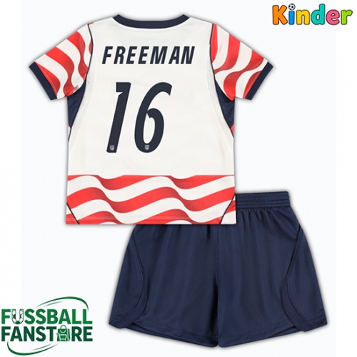 Vereinigte Staaten Alex Freeman #16 Replik Heimtrikot Kinder WM 2026 Kurzarm (+ Kurze Hosen)